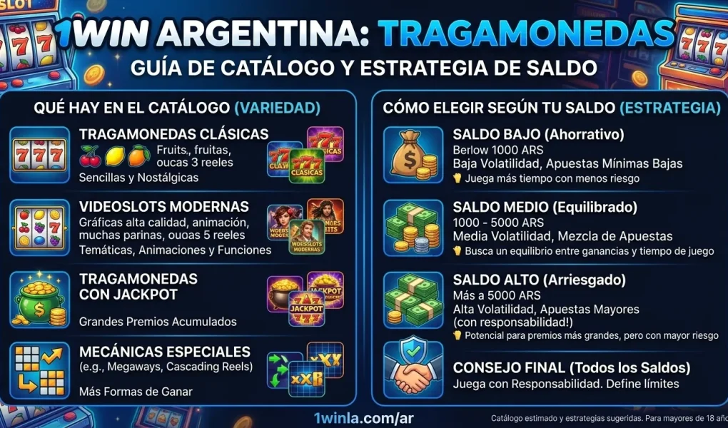 1Win Argentina: Tragamonedas — Qué Hay en el Catálogo y Cómo Elegir Según Tu Saldo